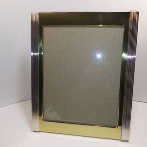 Art Deco Hallmark 8 X 10 Mixed Metal Picture Frame 90s Vintage Gold Silver